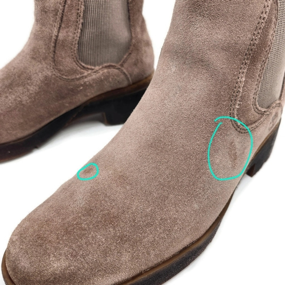 Timberland Light Tan Suede Pull-On Lug-Sole Chealsea Mid Ankle Boots - Picture 12 of 12